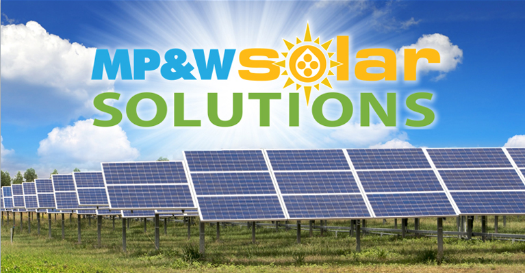 Web ad for MP&W Solar Solutions.